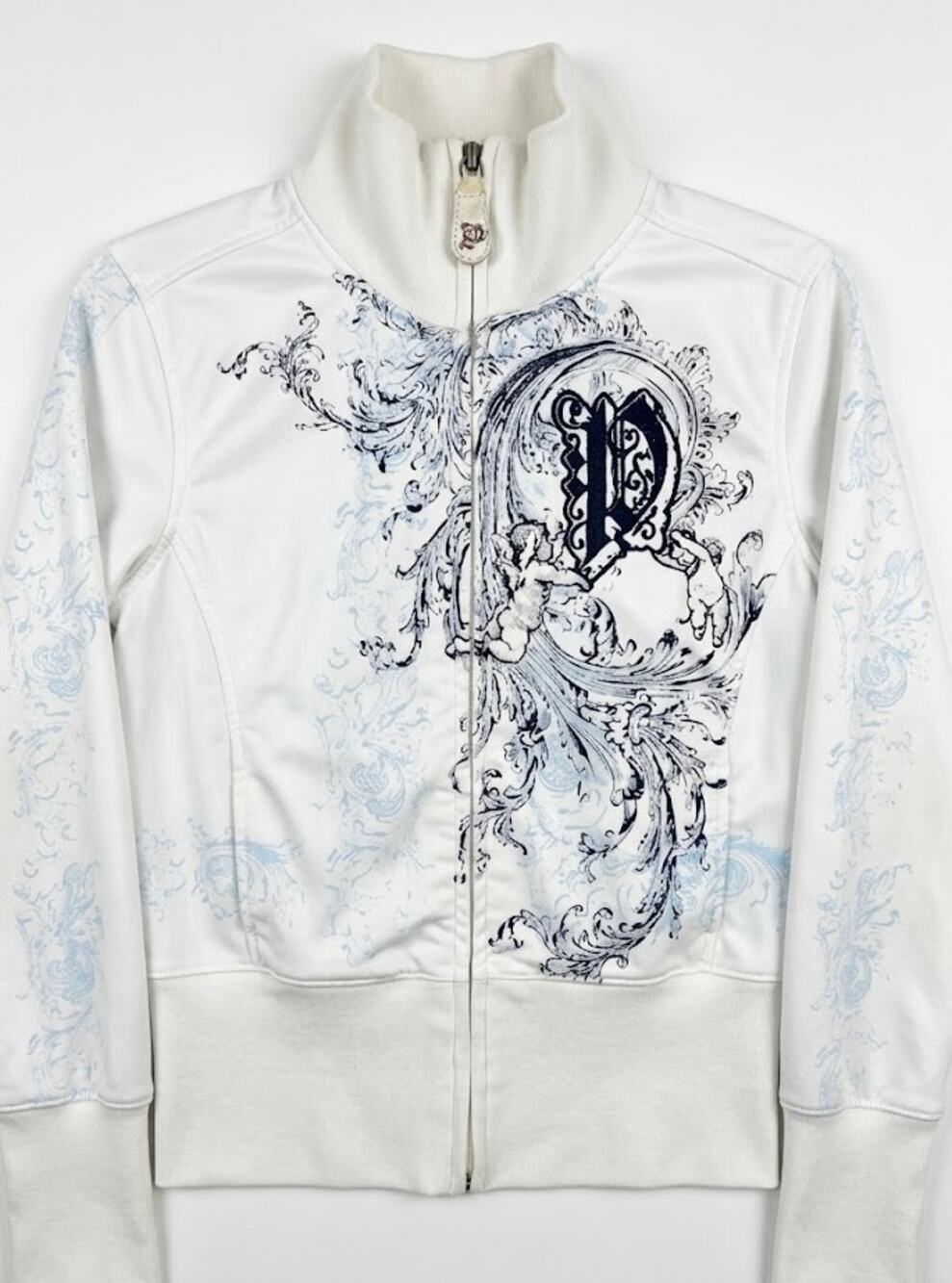 Vintage Y2K Pepe Jeans London White Track Jacket Size Small Gothic Cherub Zip Up
